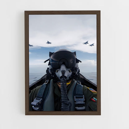 avion-de-chasse-12 cadre Bois foncé