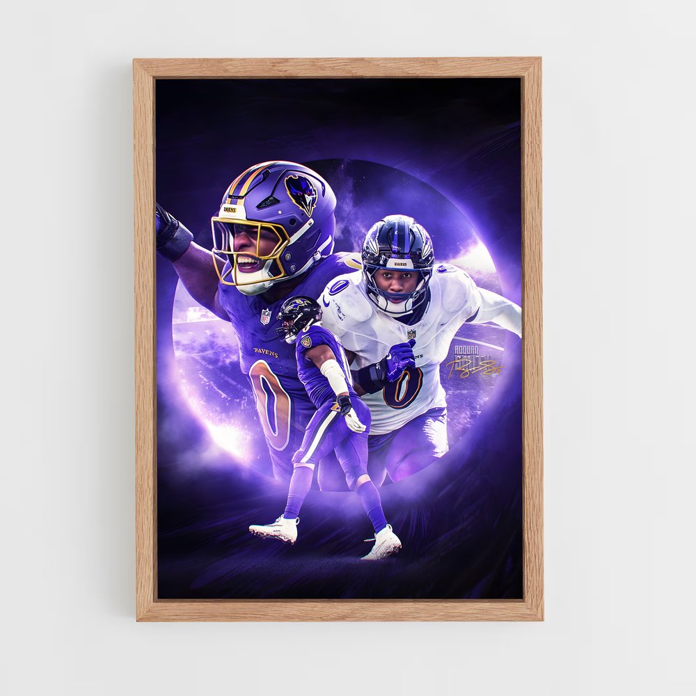 baltimore-ravens-17 cadre Bois clair