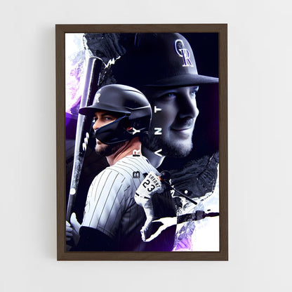 baseball-24 cadre Bois foncé