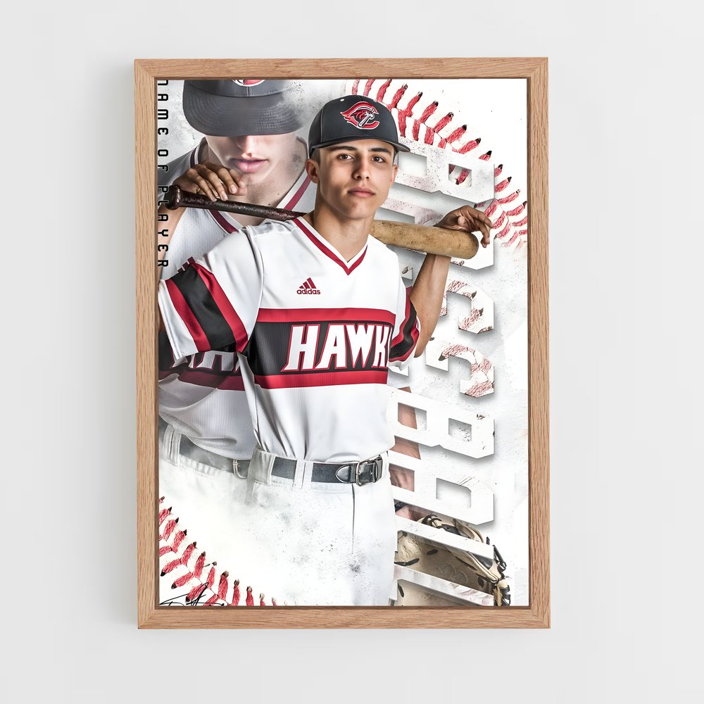baseball-25 cadre Bois clair