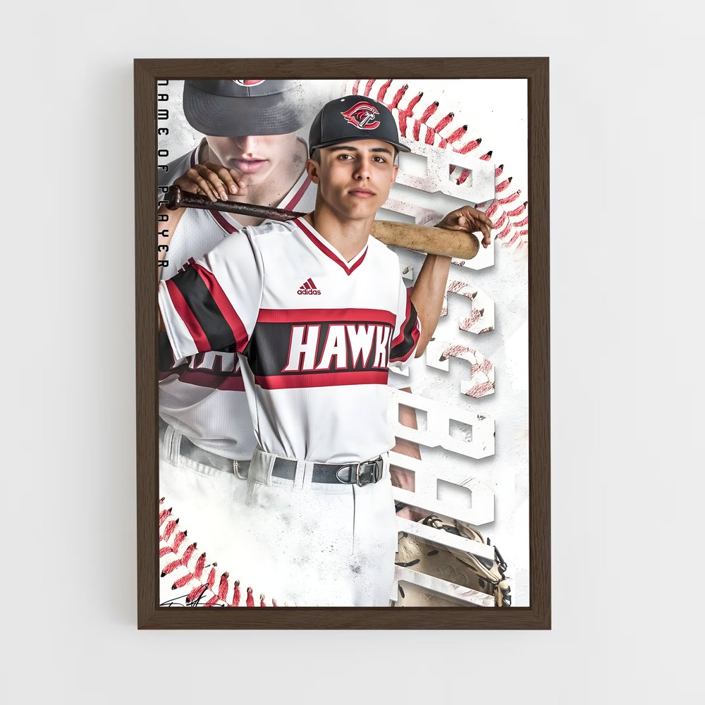 baseball-25 cadre Bois foncé