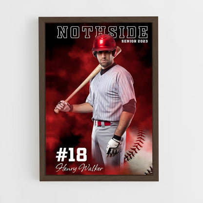 baseball-28 cadre Bois foncé