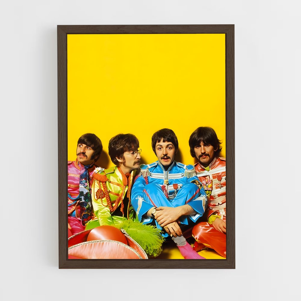 beatles-3 cadre Bois foncé