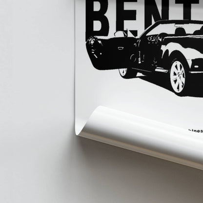 Poster Bentley Noir et Blanc