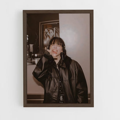 billie-eilish-8 cadre Bois foncé