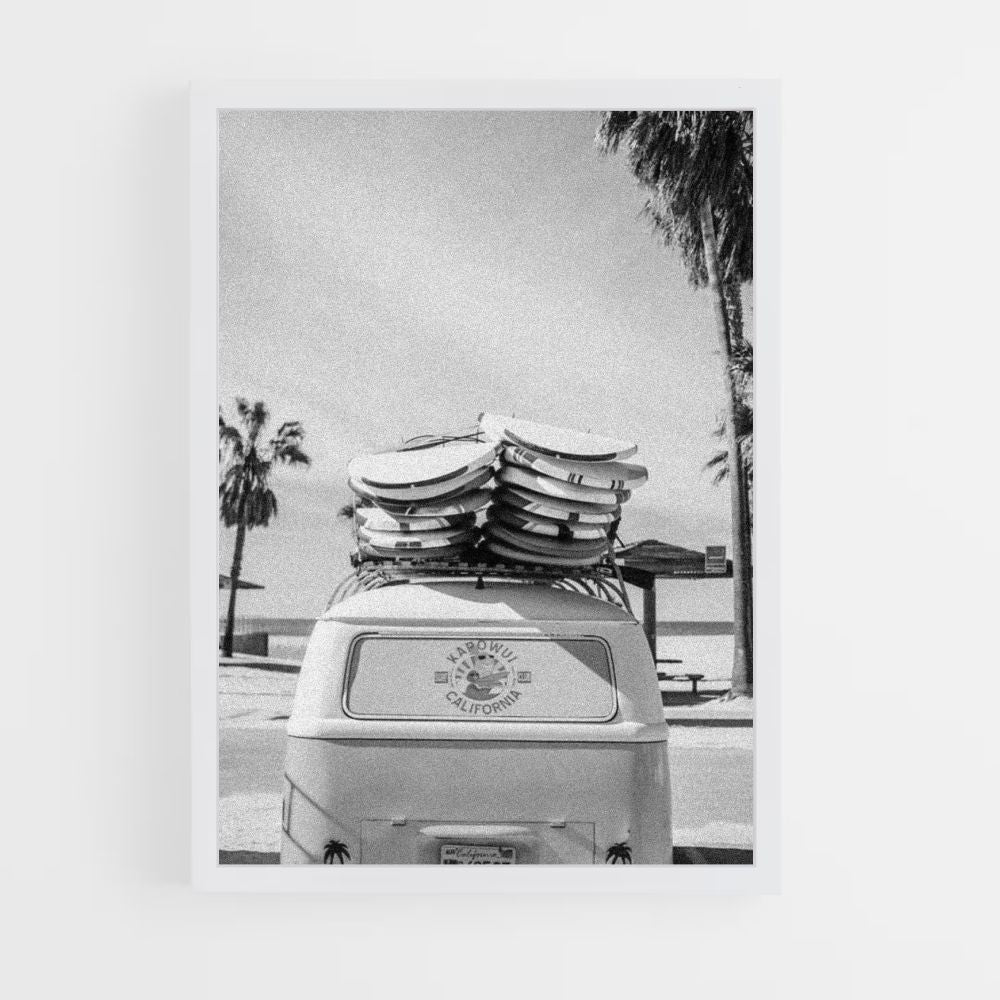 Poster Noir et Blanc Surf