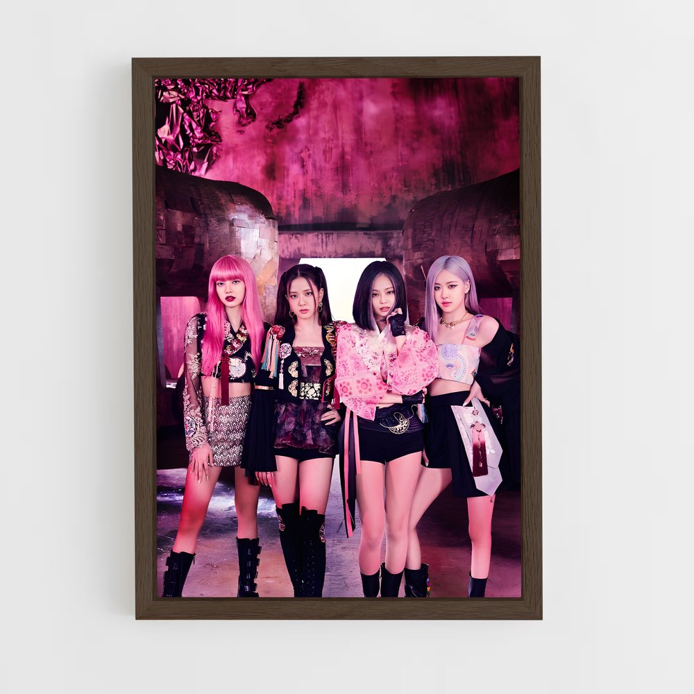blackpink-2 cadre Bois foncé