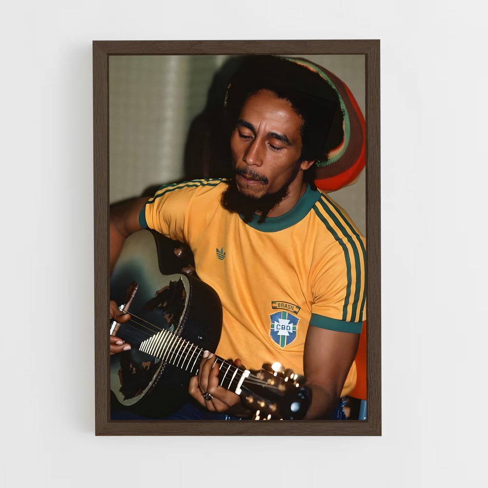 bob-marley-2 cadre Bois foncé