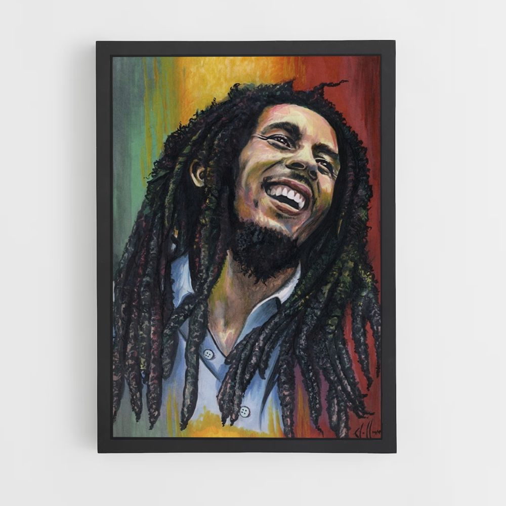 Poster Bob Marley Vert Jaune Rouge