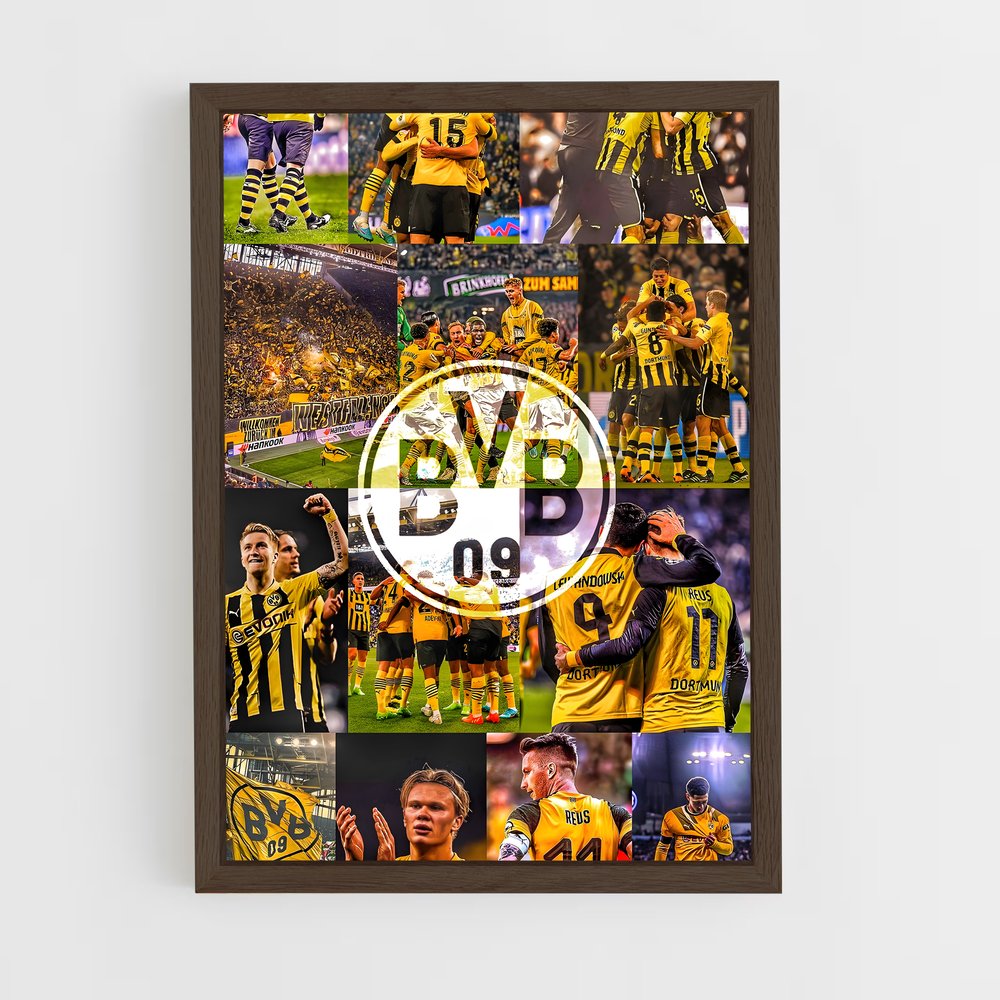 borussia-dortmund-1 cadre Bois foncé