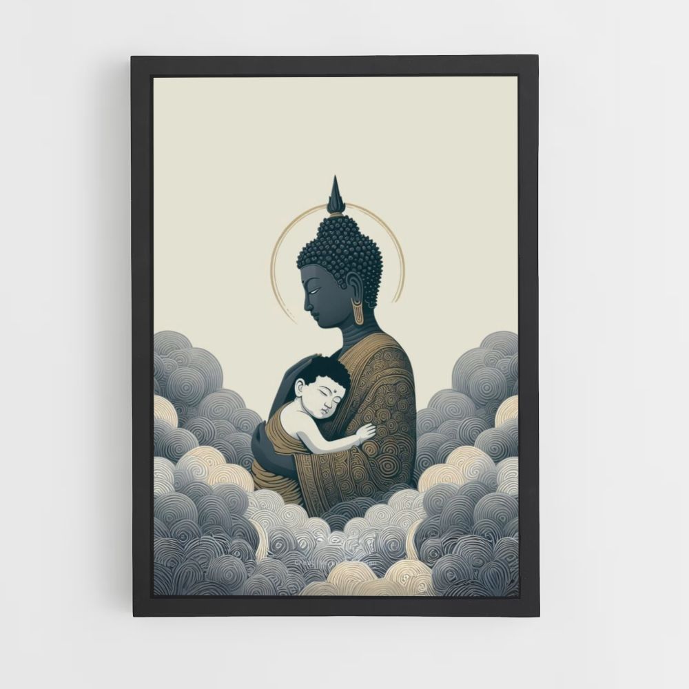 Poster Bouddha Nuages