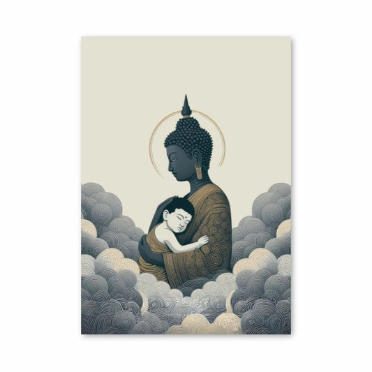 Poster Bouddha Nuages