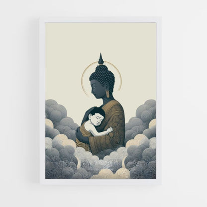 Poster Bouddha Nuages