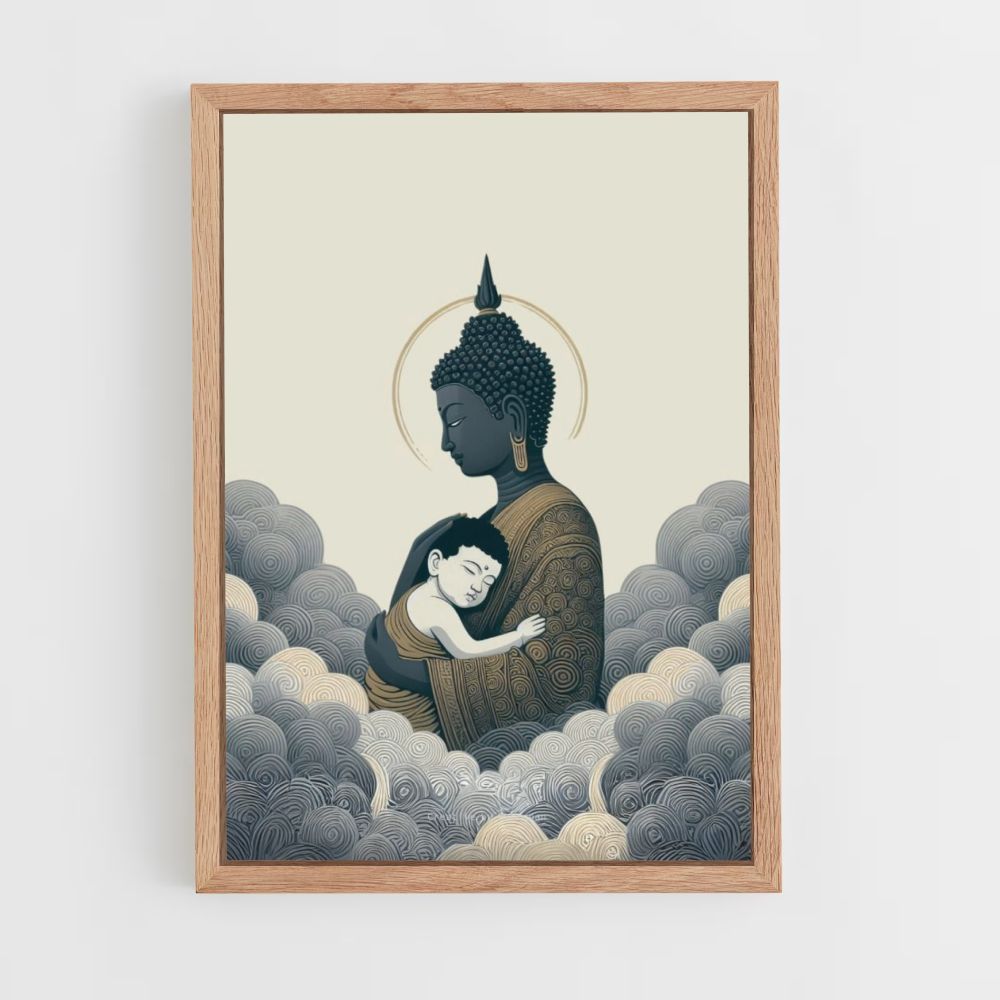 Poster Bouddha Nuages