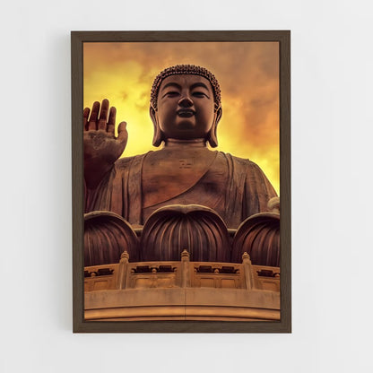 bouddha-5 cadre Bois foncé