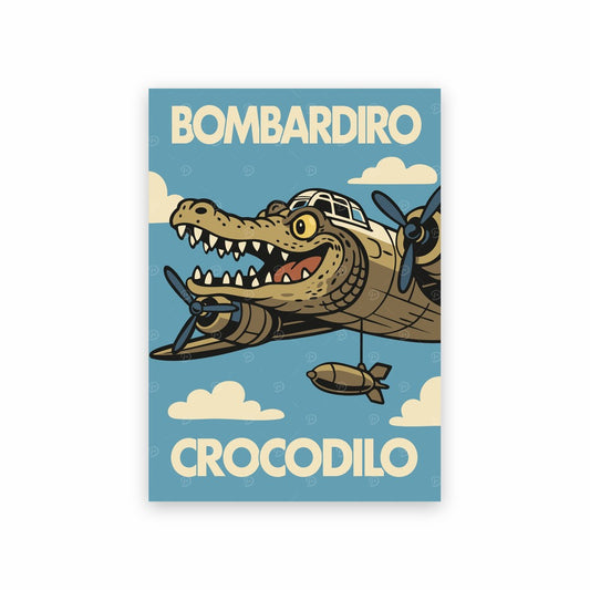 Poster Bombardino Crocodilo Rétro