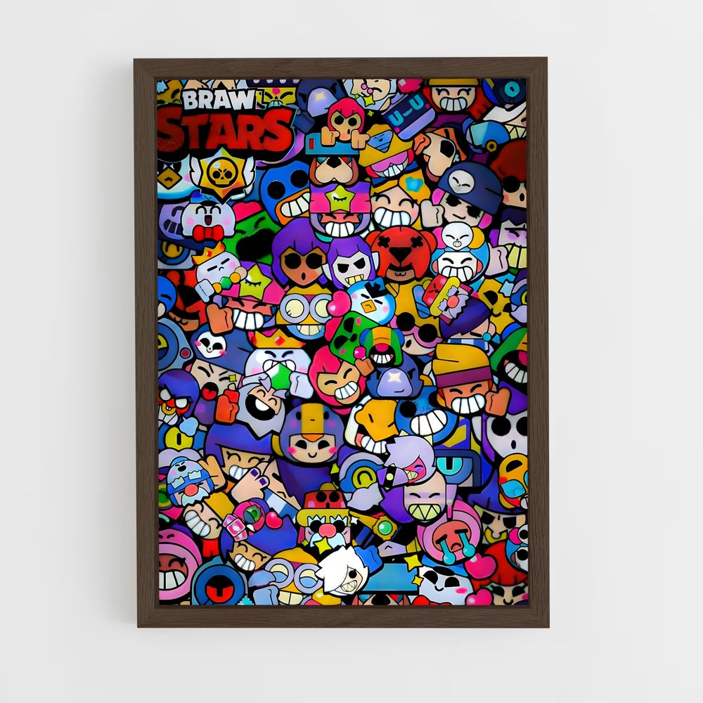 brawl-stars-5 cadre Bois foncé