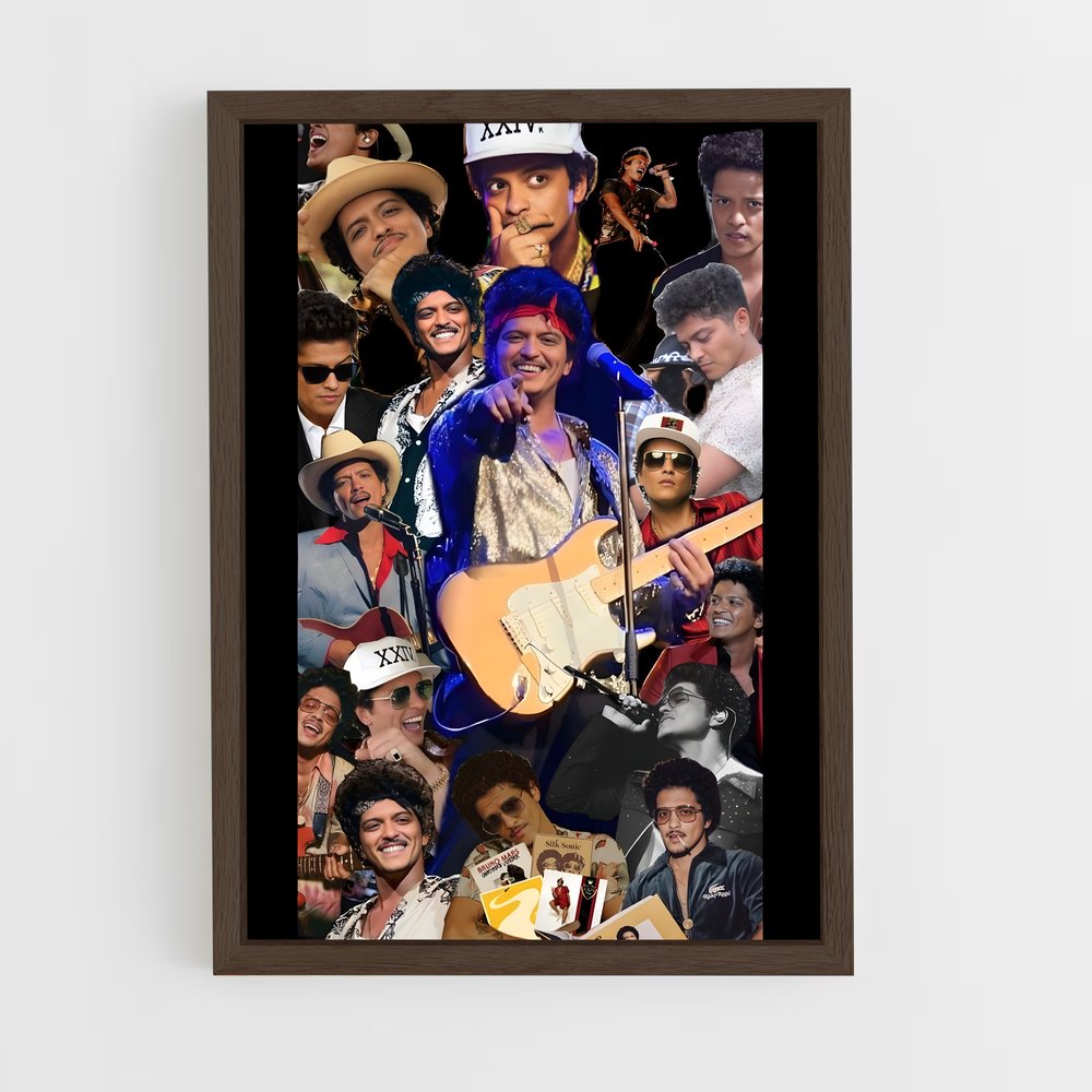 bruno-mars-14 cadre Bois foncé