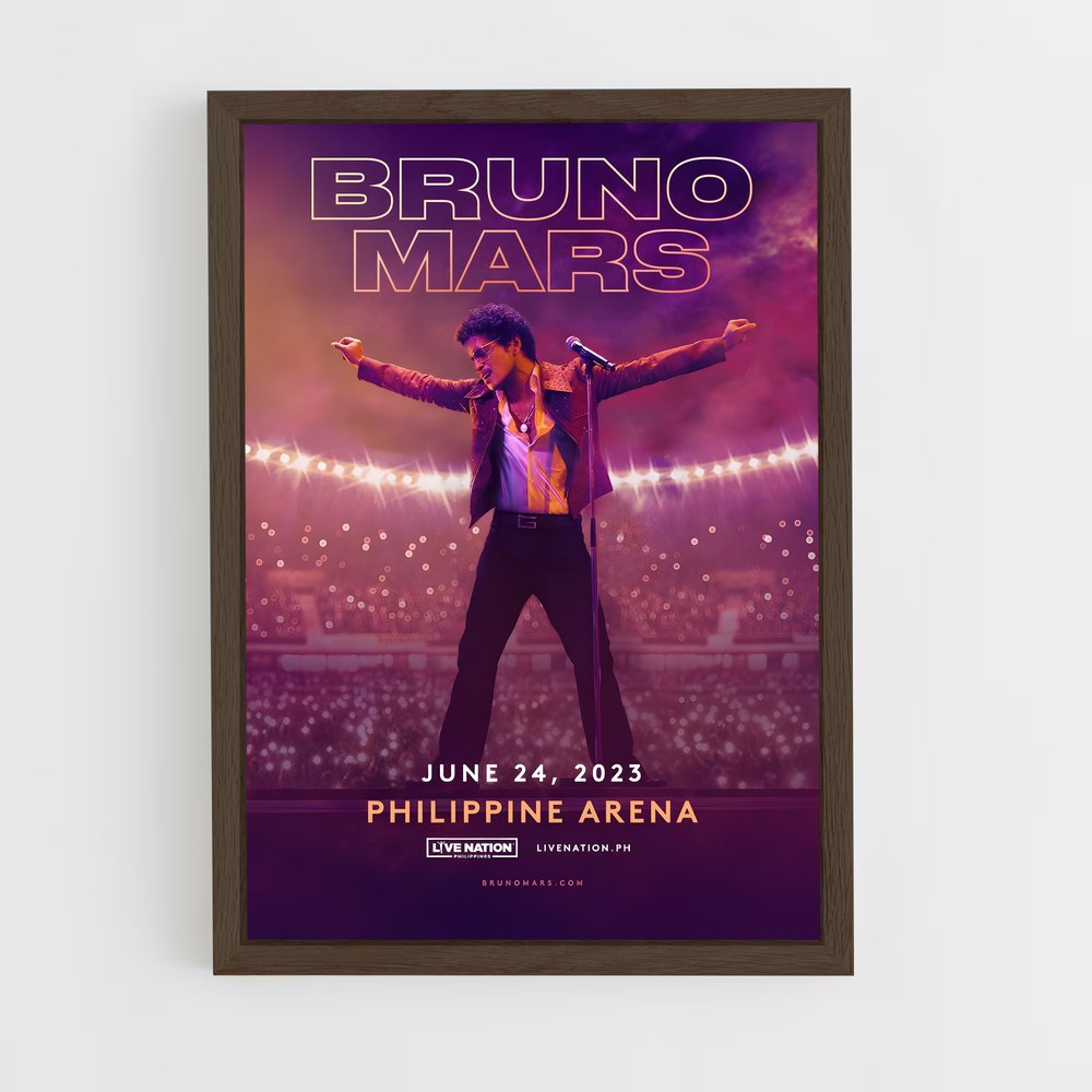 bruno-mars-8 cadre Bois foncé