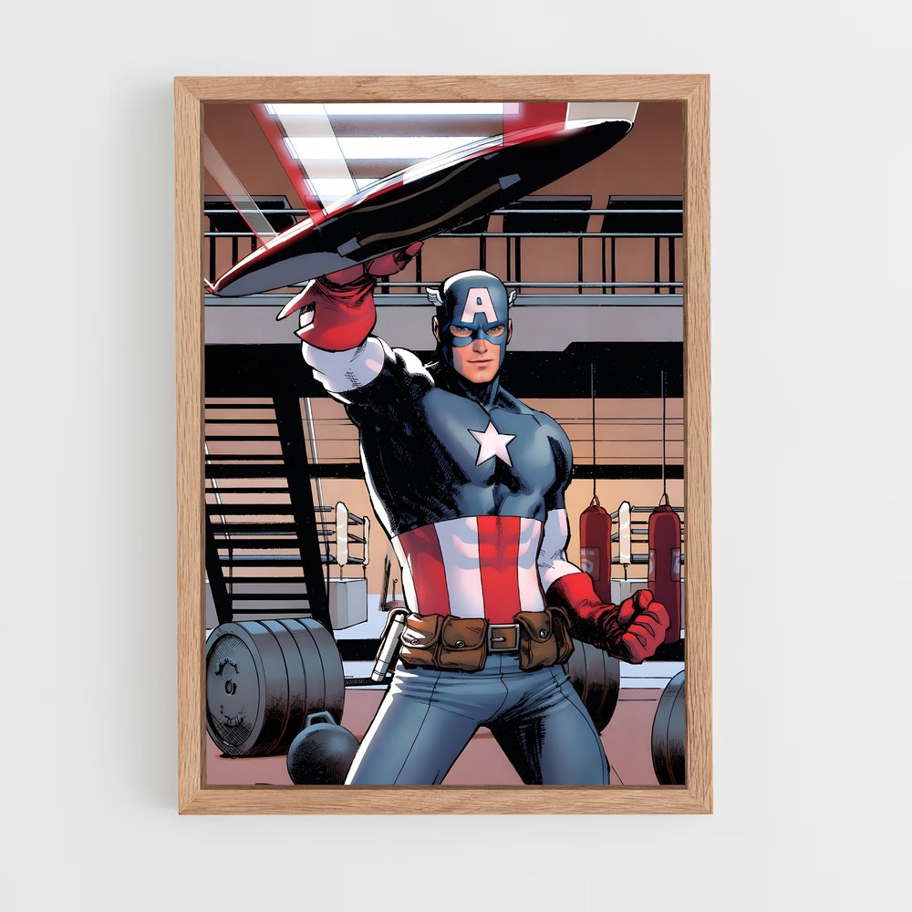 captain-america-9 cadre Bois clair