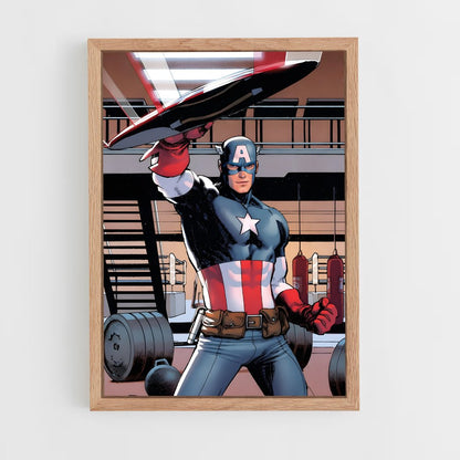 captain-america-9 cadre Bois clair