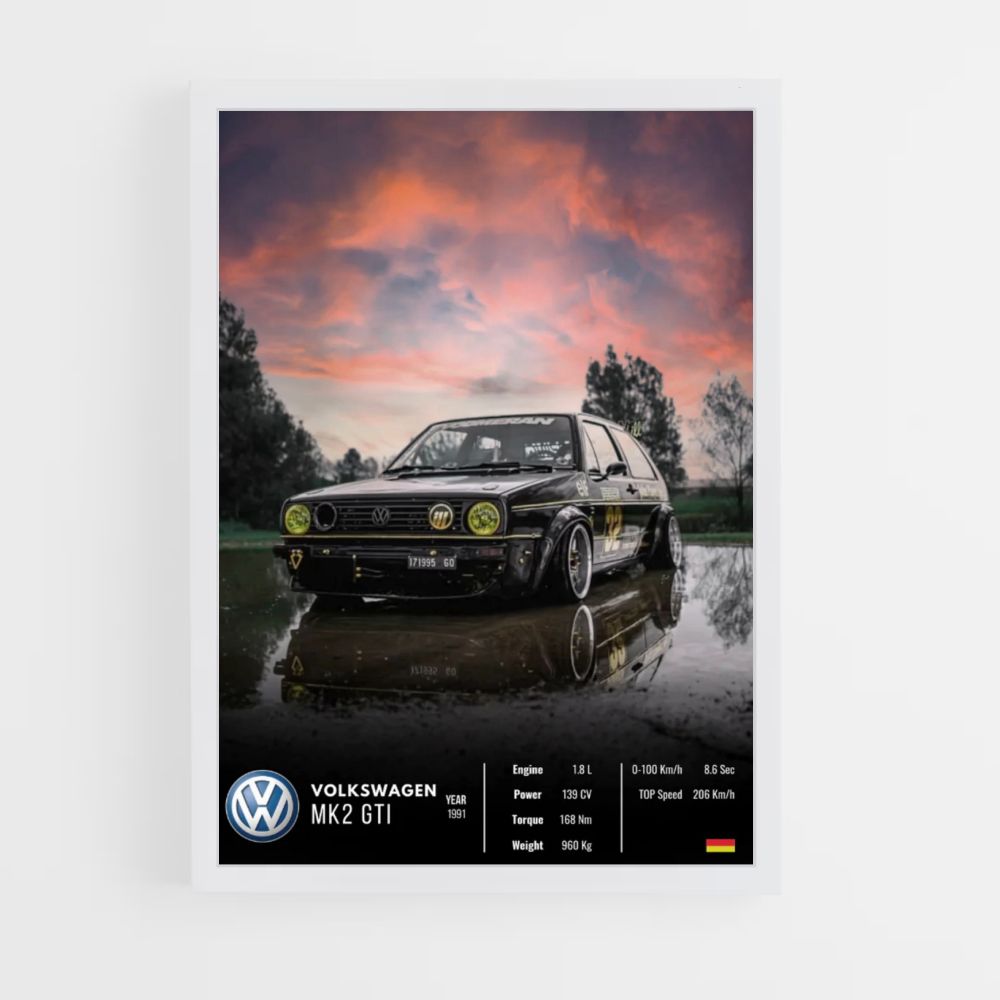 Affiche Volkswagen MK2 GTI