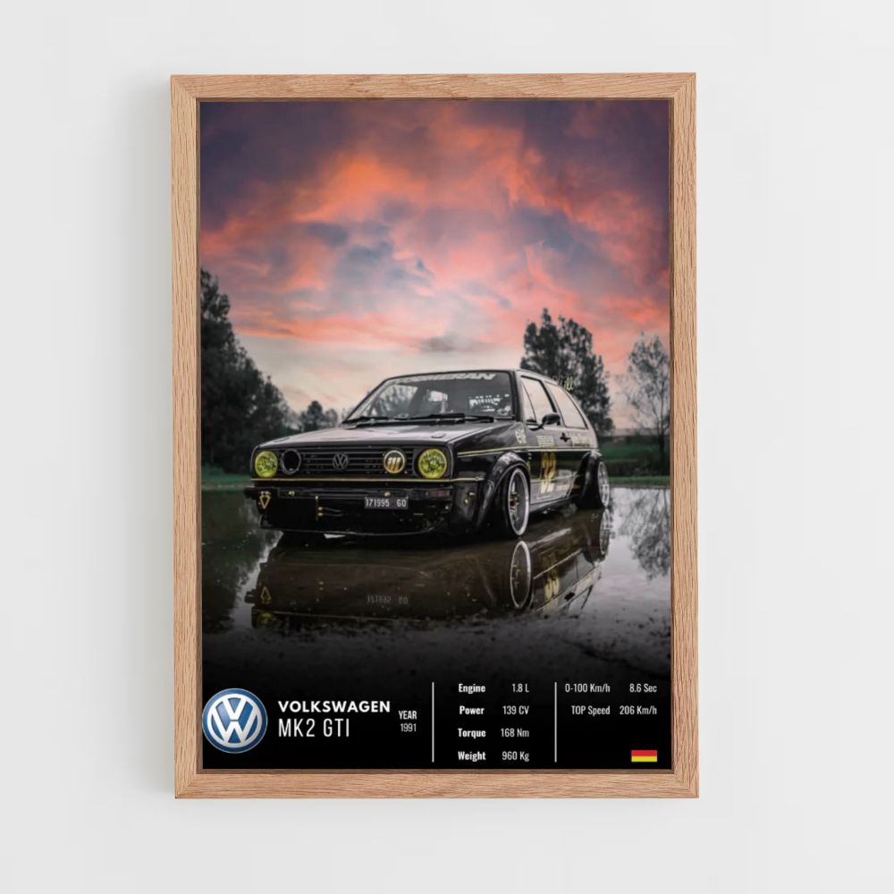 Affiche Volkswagen MK2 GTI