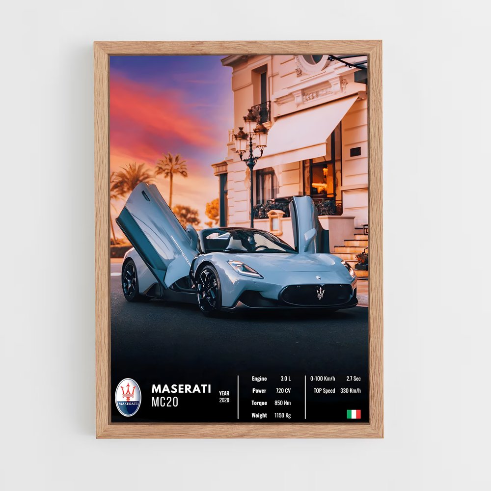 car-posters-8 cadre Bois clair