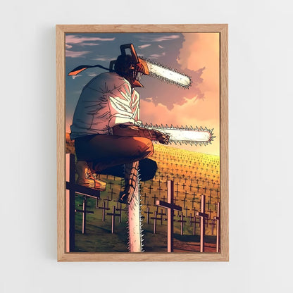 chainsaw-man-15 cadre Bois clair
