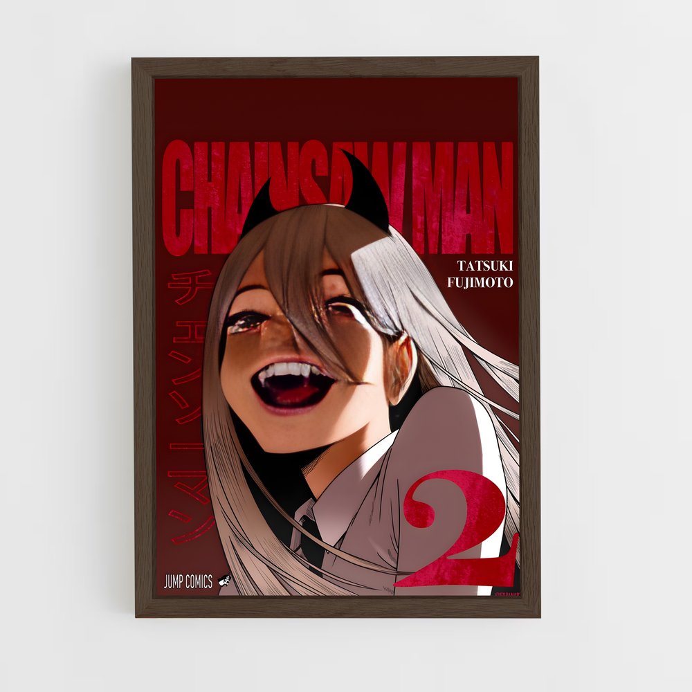 chainsaw-man-9 cadre Bois foncé