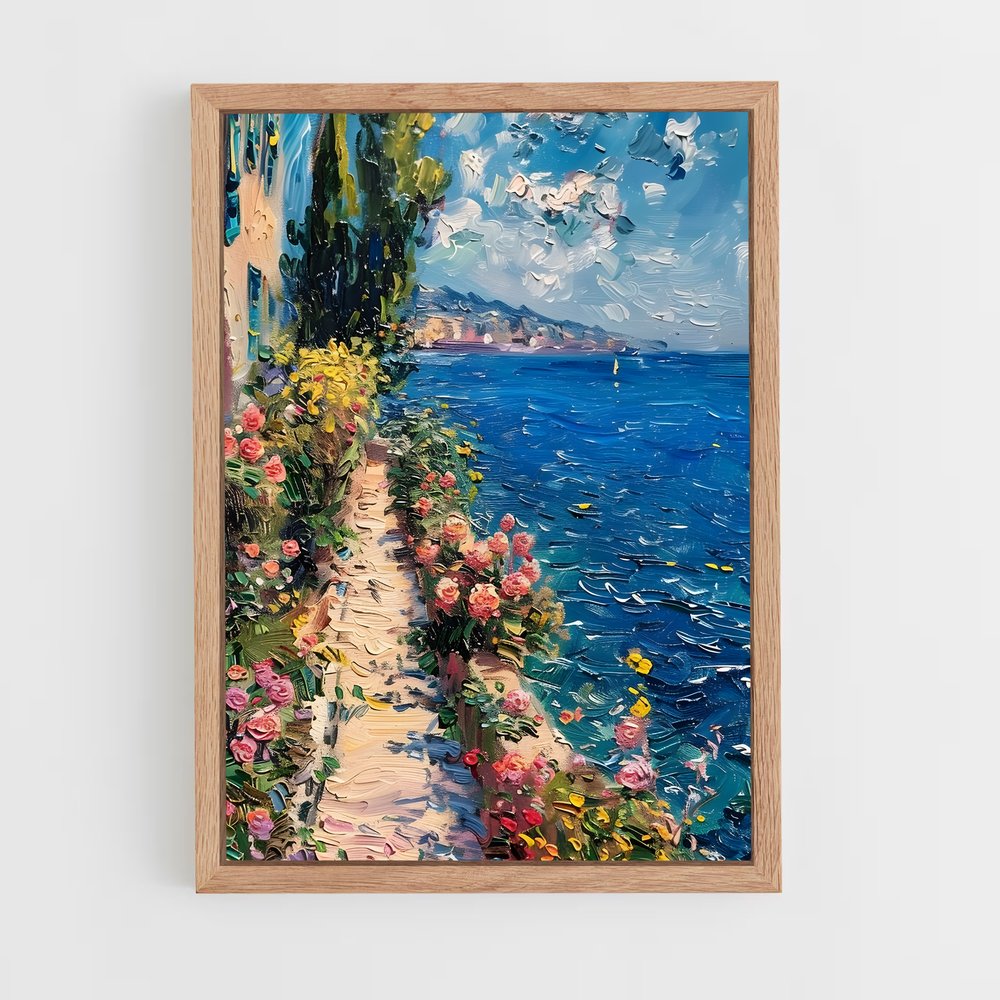 claude-monet-4 cadre Bois clair