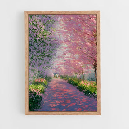 claude-monet-5 cadre Bois clair