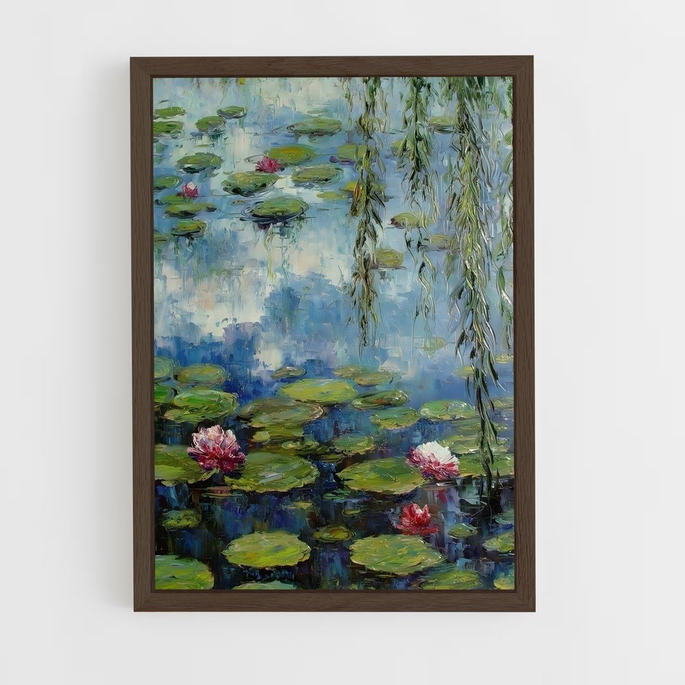 claude-monet-6 cadre Bois foncé
