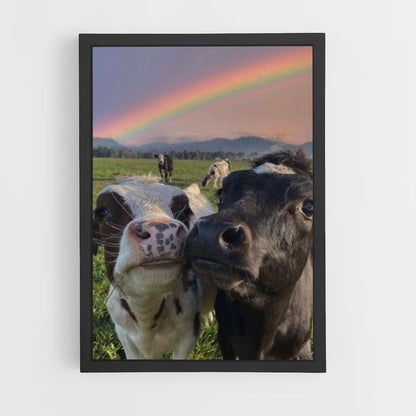 Poster Vache Arc en Ciel