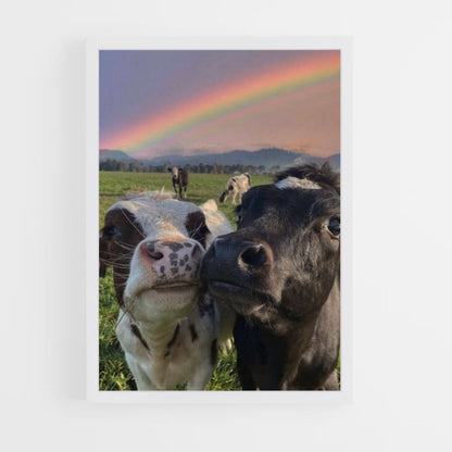 Poster Vache Arc en Ciel