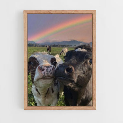 Poster Vache Arc en Ciel