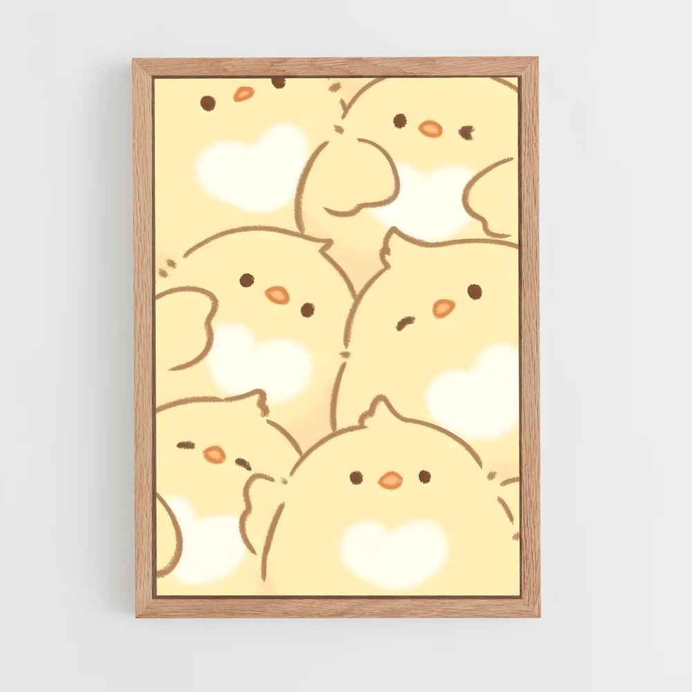 cute-animals-2 cadre Bois clair