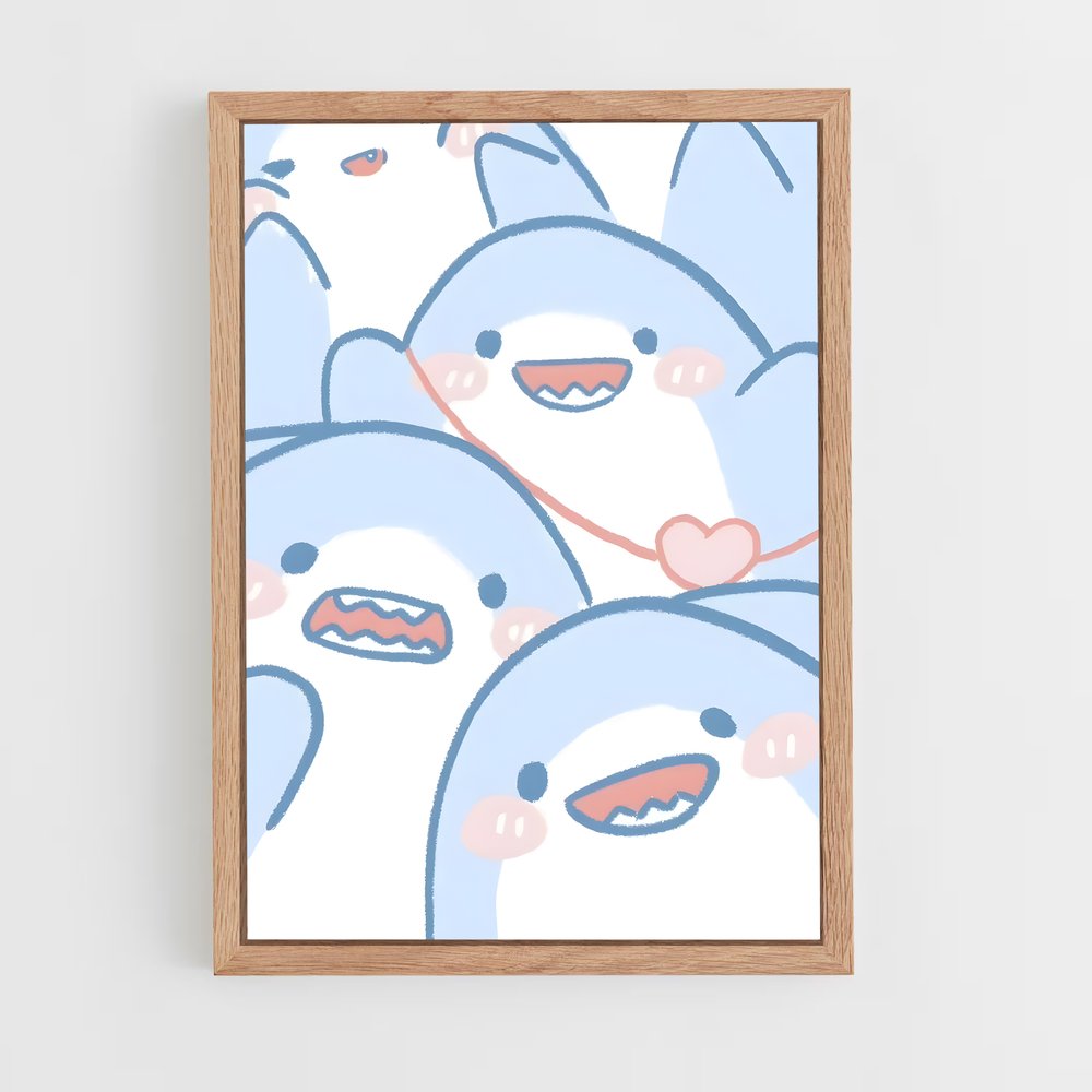 cute-animals-3 cadre Bois clair