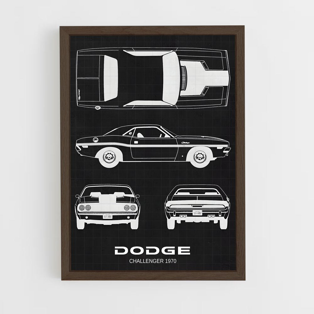dodge-1 cadre Bois foncé