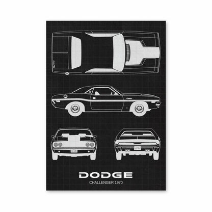 Poster Dodge Noir et Blanc