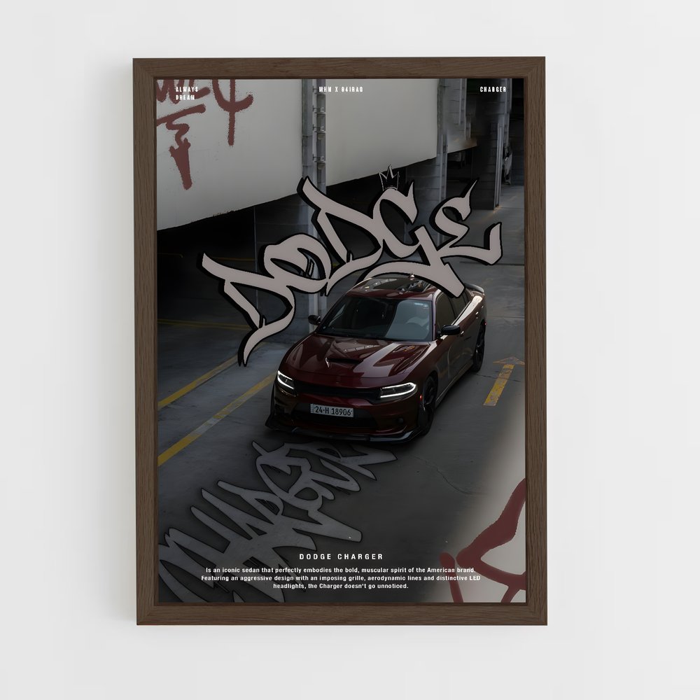 dodge-4 cadre Bois foncé