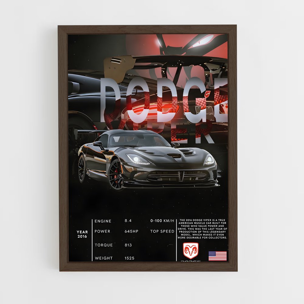 dodge-7 cadre Bois foncé