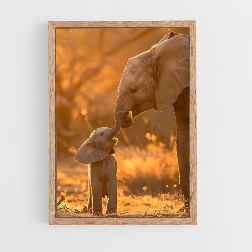 elephant-10 cadre Bois clair
