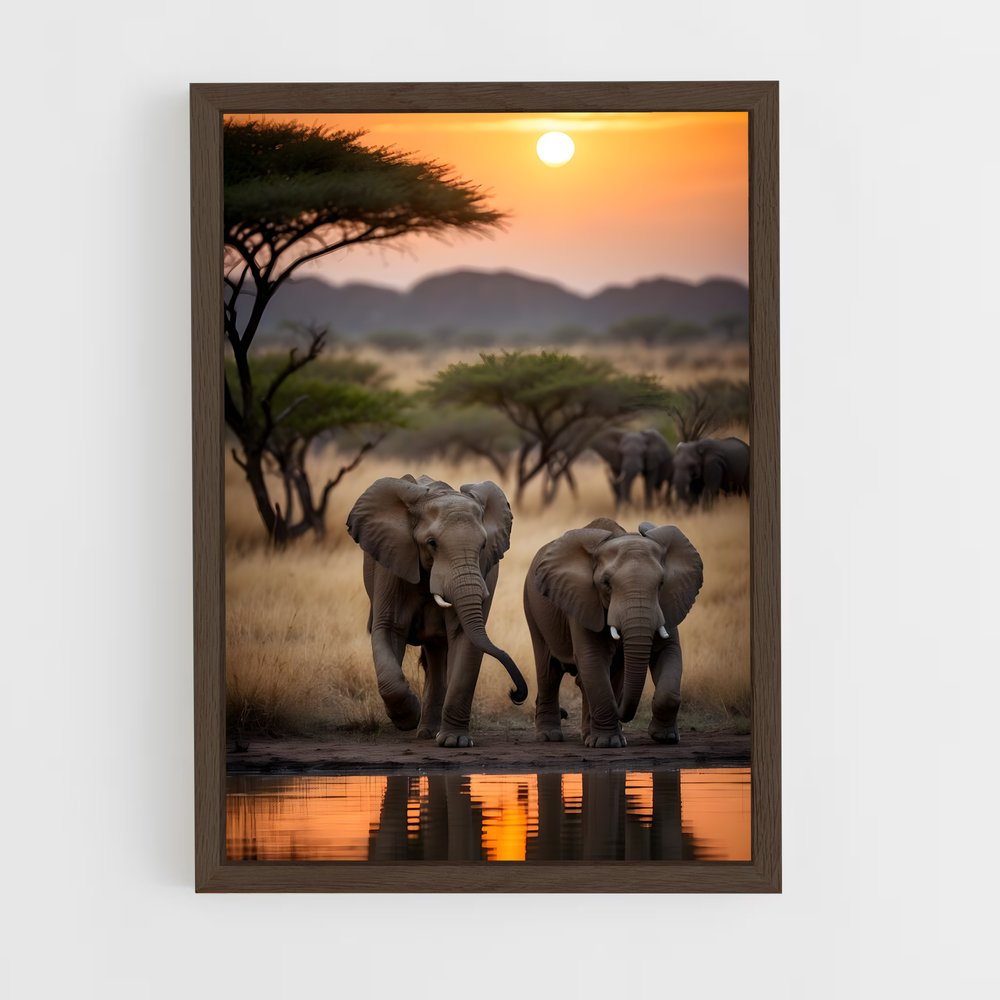 elephant-4 cadre Bois foncé