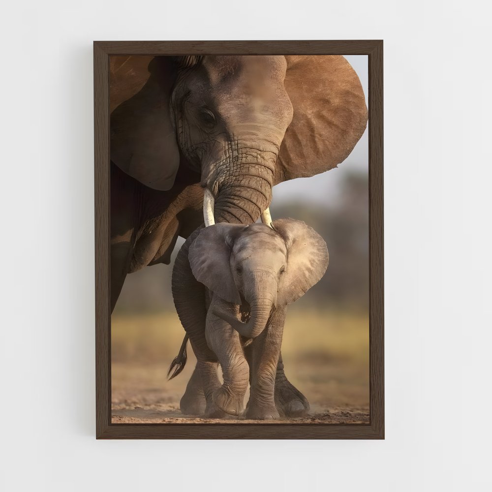 elephant-7 cadre Bois foncé