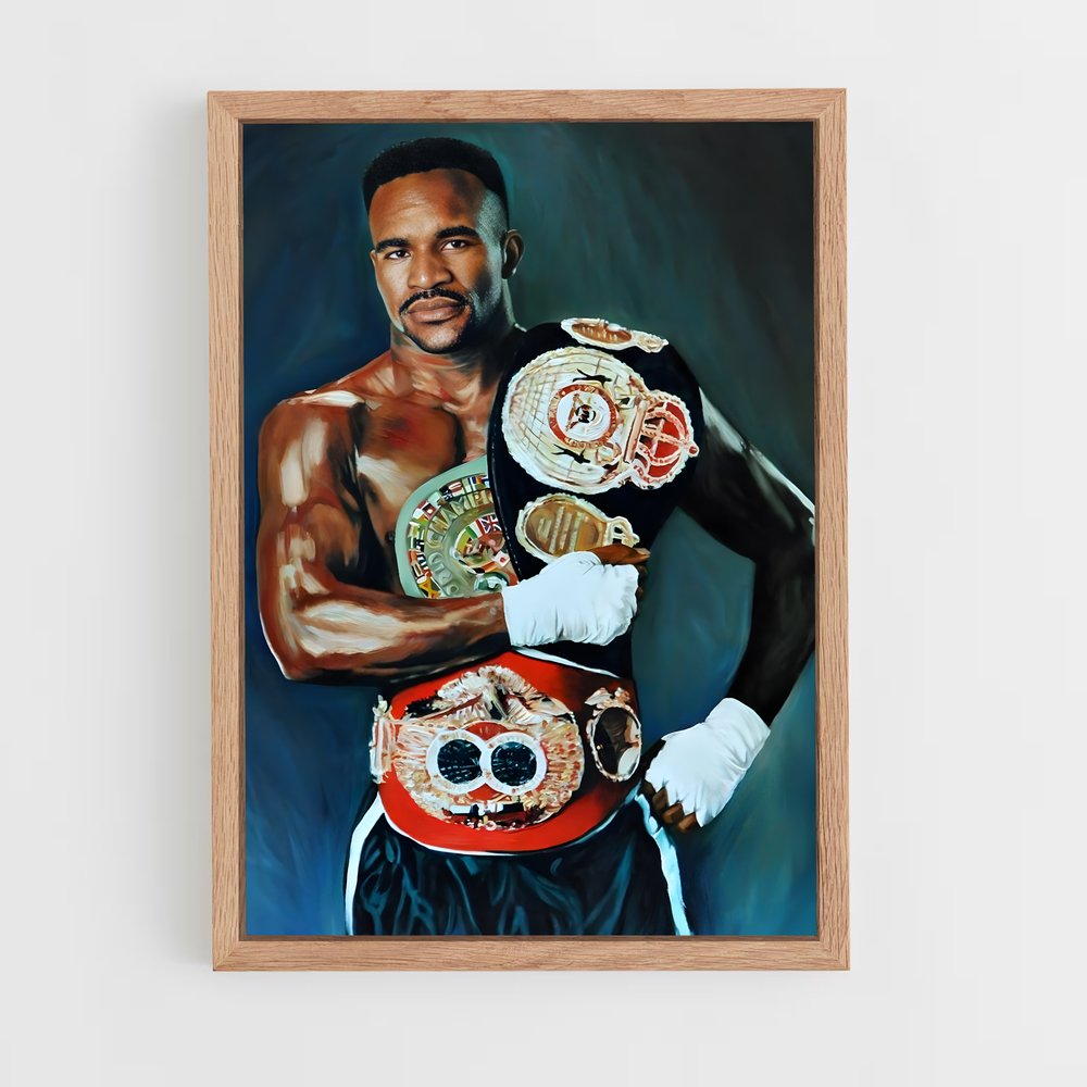 evender-holyfield-1 cadre Bois clair