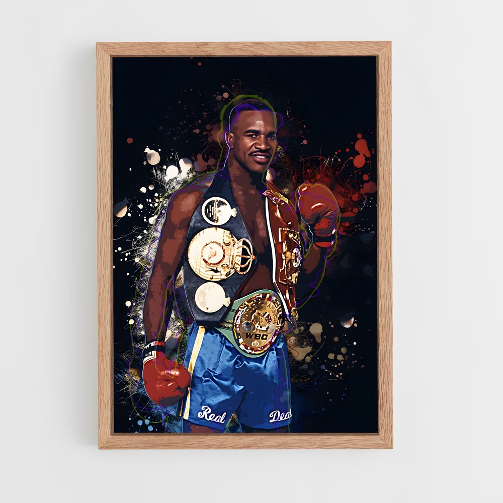 evender-holyfield-6 cadre Bois clair