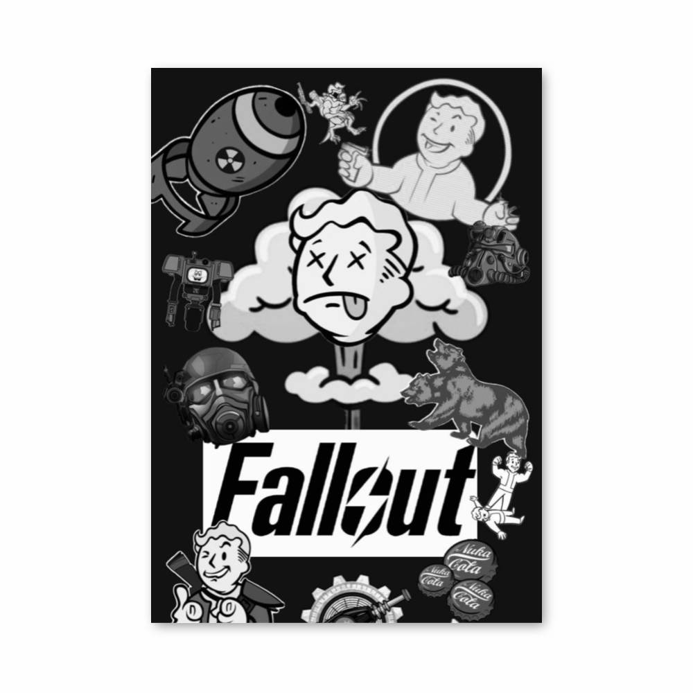 Poster Fallout Noir et Blanc