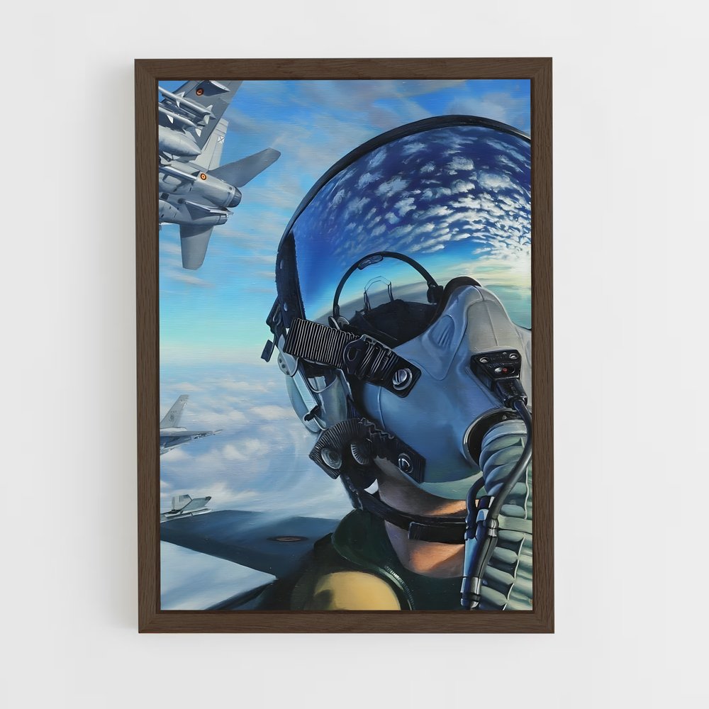 fighter-pilot-1 cadre Bois foncé
