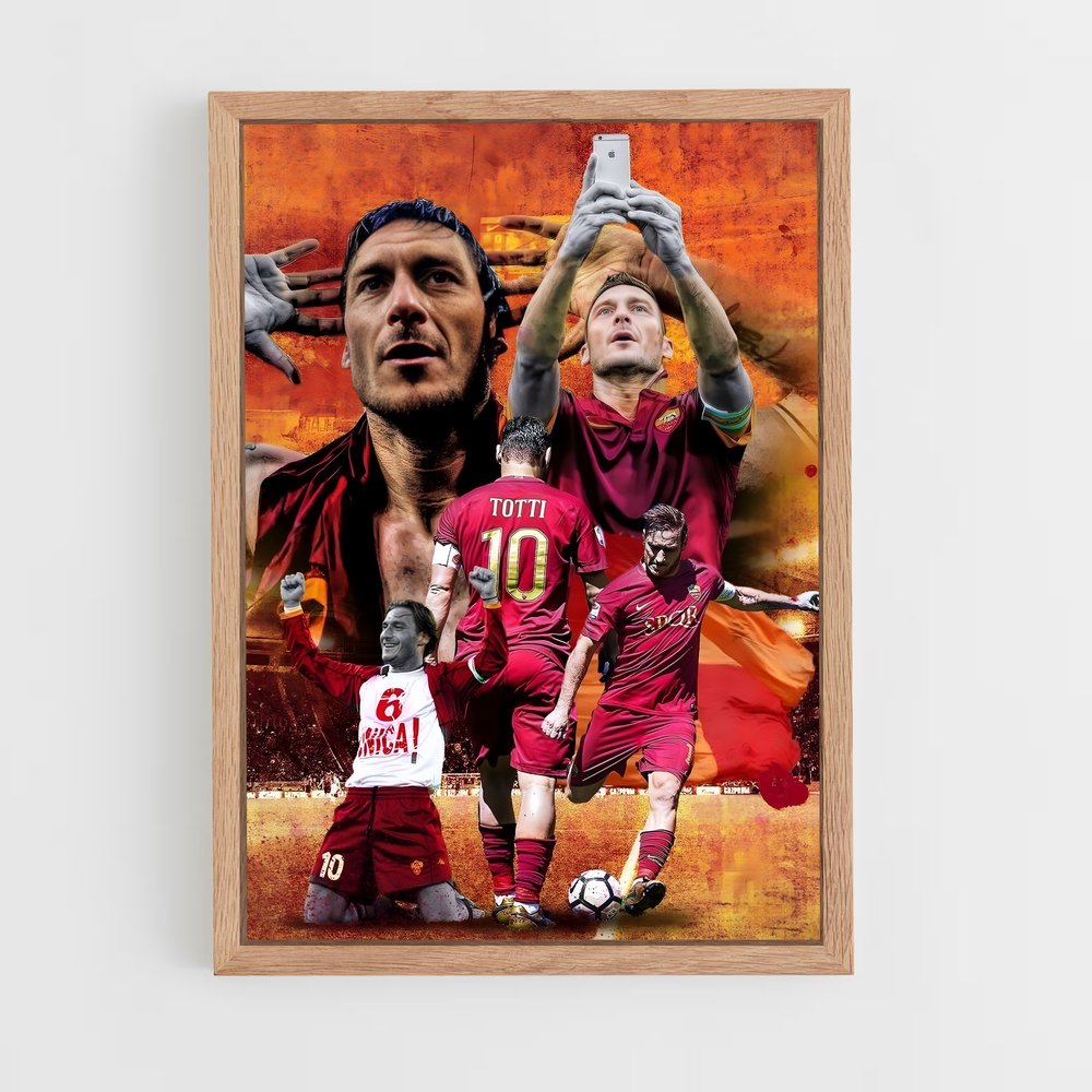 francesco-totti-13 cadre Bois clair